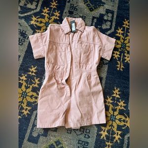 Nasty Gal short sleeve denim playsuit